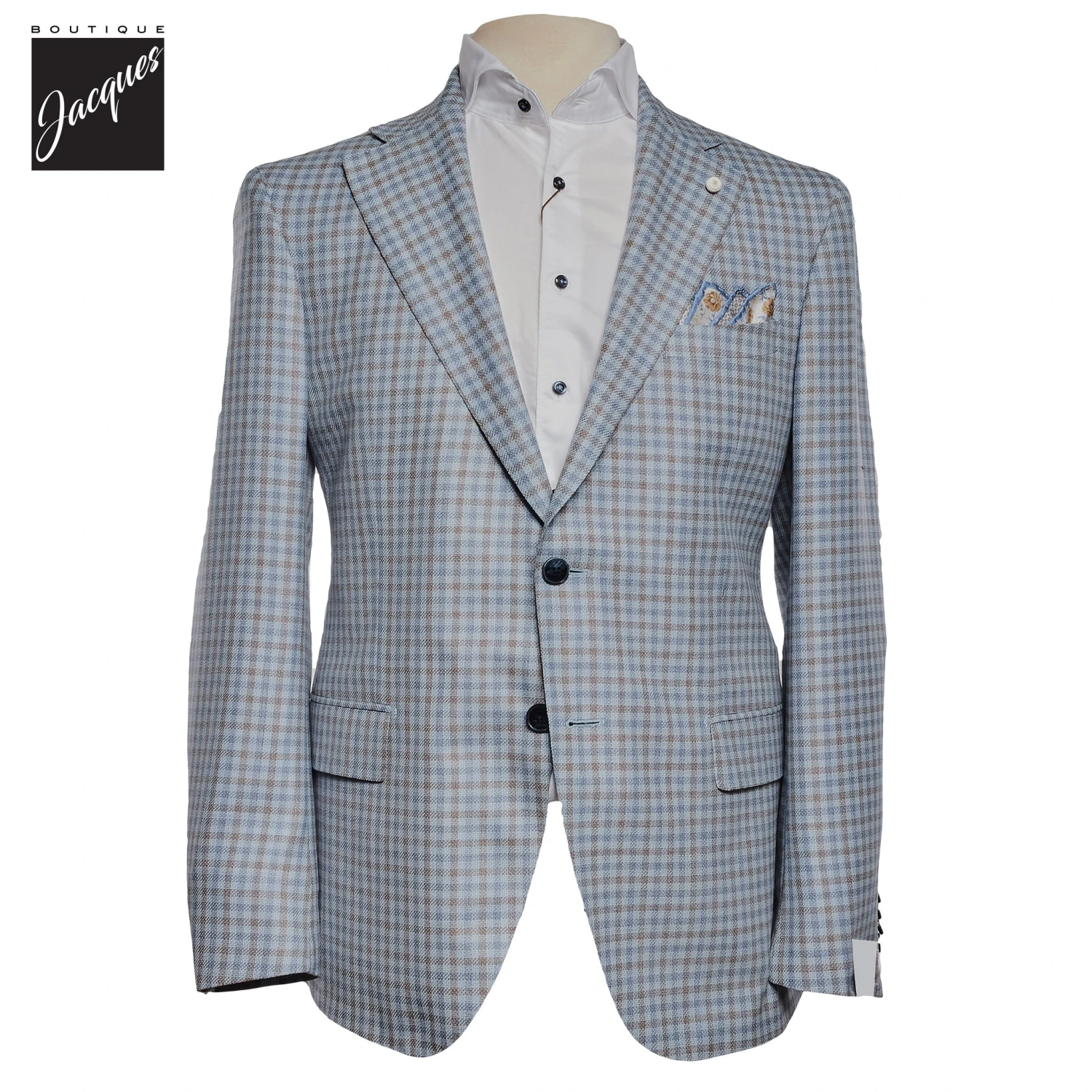 Light Blue Check Dream Fit Sport Jacket - Luigi Bianchi 3 Light Blue Check Dream Fit Sport Jacket - Luigi Bianchi