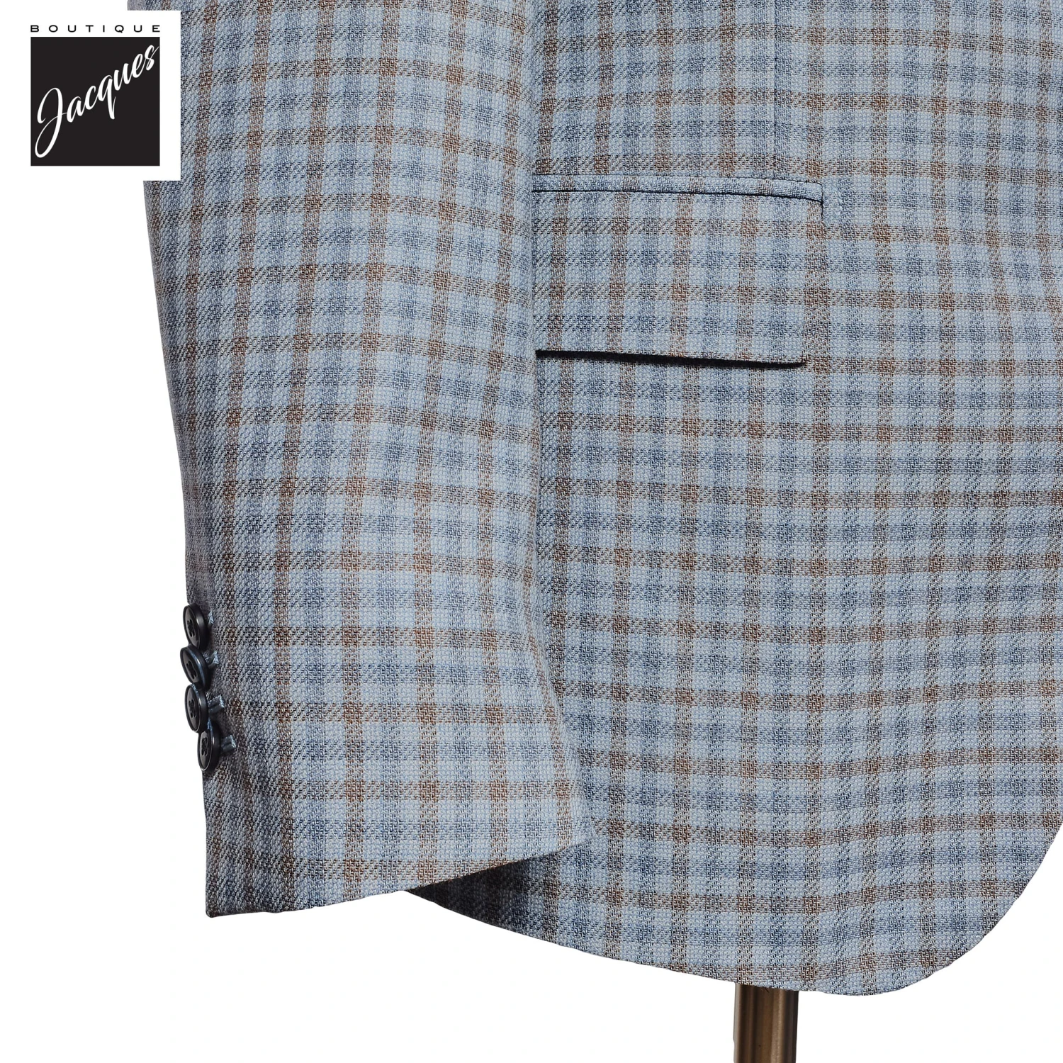 Light Blue Check Dream Fit Sport Jacket - Luigi Bianchi 5 Light Blue Check Dream Fit Sport Jacket - Luigi Bianchi - Image 3