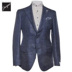 Blue Check Wool-Silk Di Delfino Dream Fit Sport Jacket - Luigi Bianchi