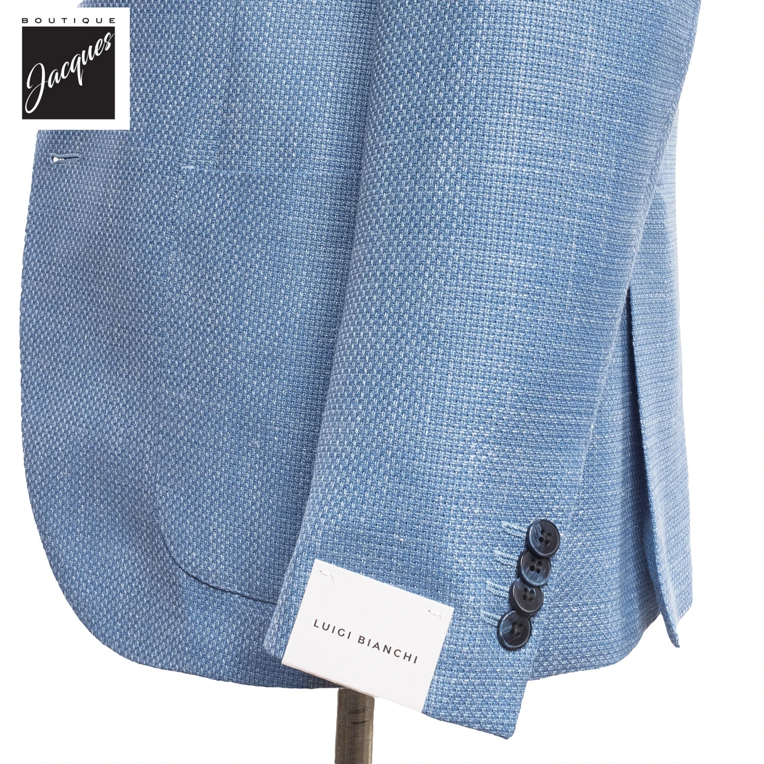 Light Blue Wool-Linen-Silk Dream Fit Sport Jacket - Luigi Bianchi 5 Light Blue Wool-Linen-Silk Dream Fit Sport Jacket - Luigi Bianchi - Image 3