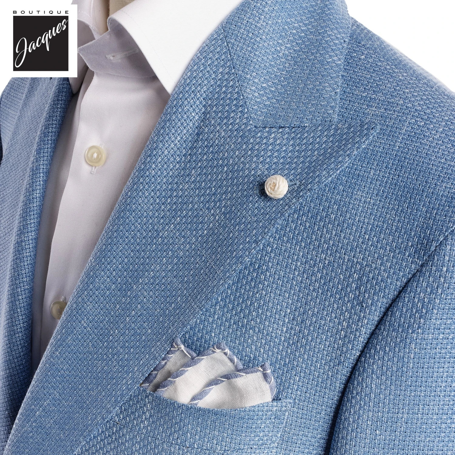 Light Blue Wool-Linen-Silk Dream Fit Sport Jacket - Luigi Bianchi 6 Light Blue Wool-Linen-Silk Dream Fit Sport Jacket - Luigi Bianchi - Image 4
