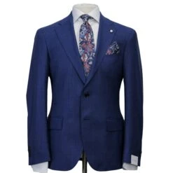 Blue Neat Loro Piana Mooving Luigi Bianchi Mantova Suit
