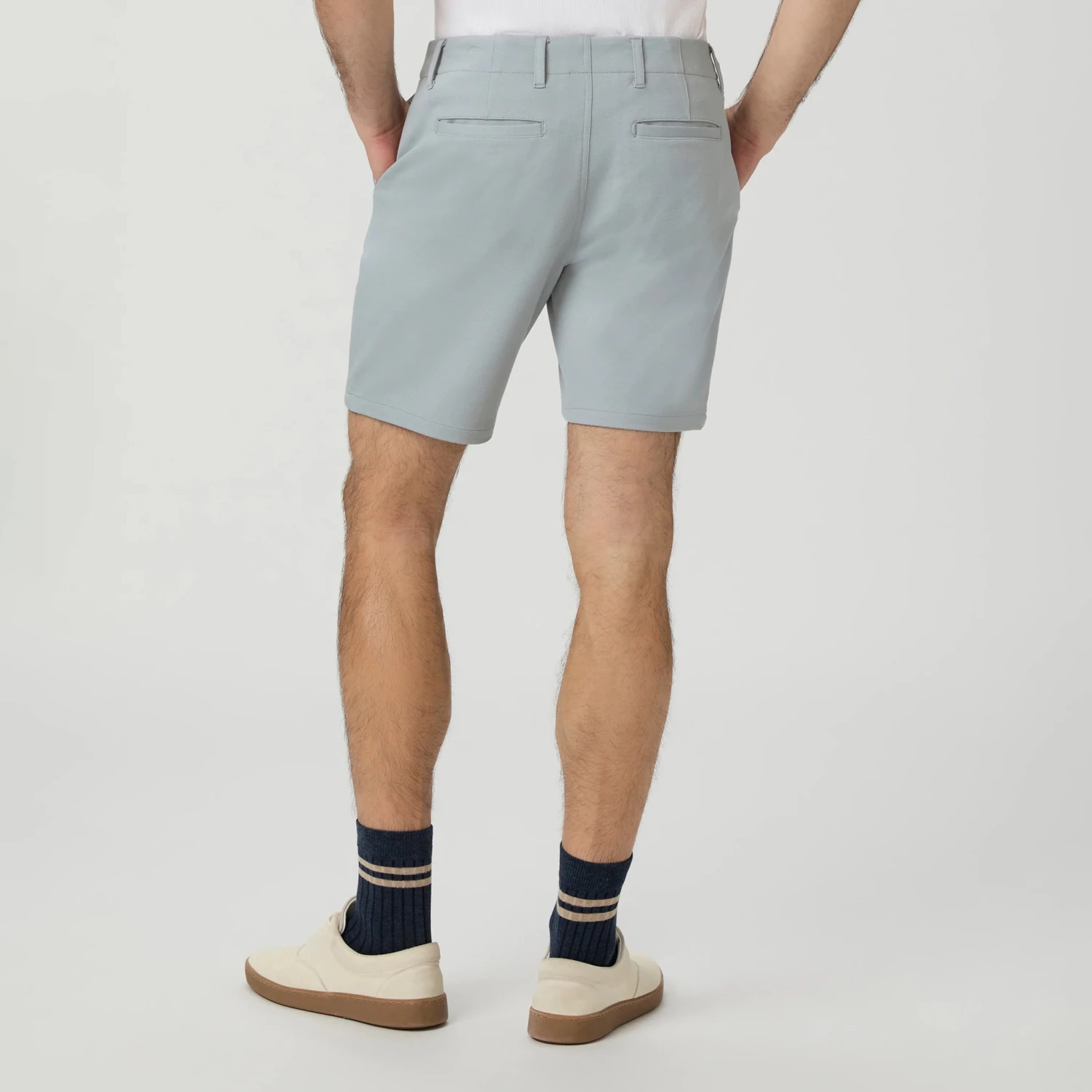 Light Gray Moon Shadow Rickson Slim Fit Trouser Shorts - PAIGE 6 Light Gray Moon Shadow Rickson Slim Fit Trouser Shorts - PAIGE - Image 4