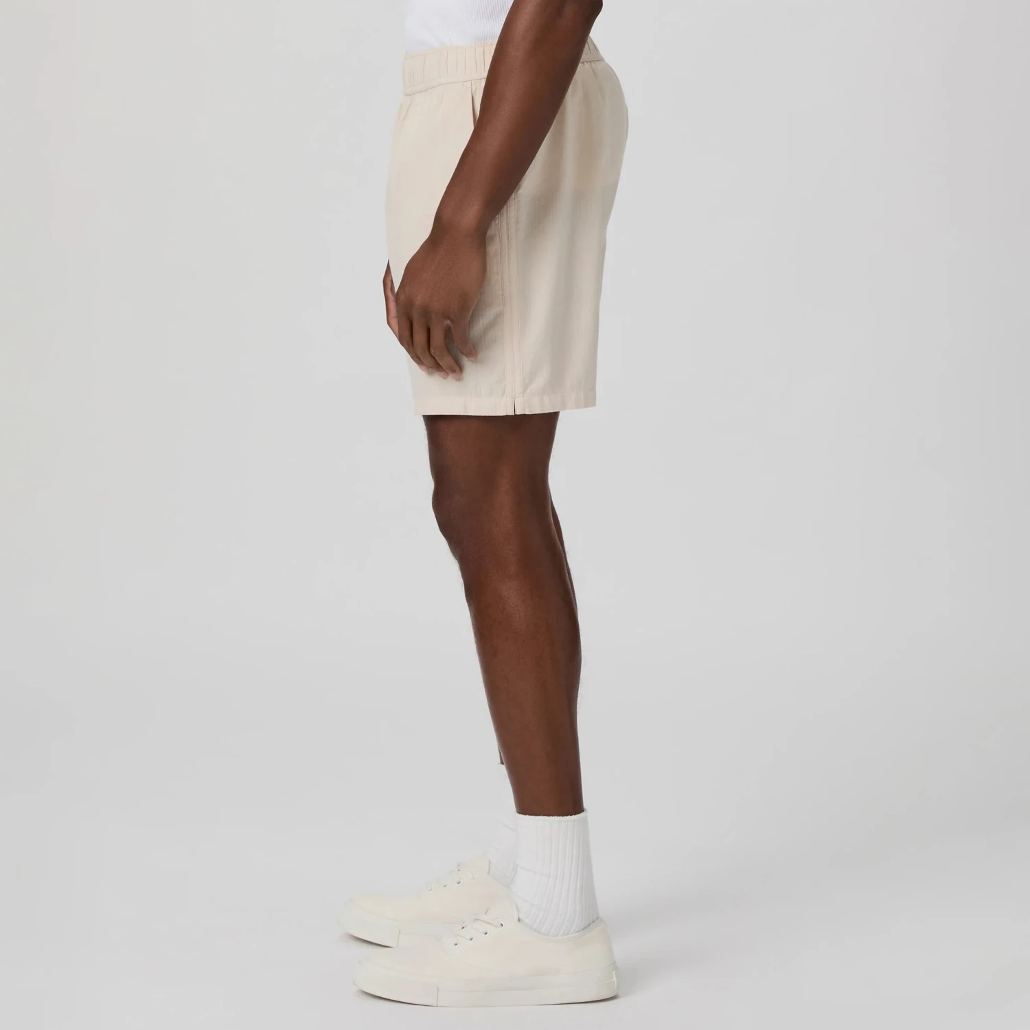 Atlantic Fog (Beige) Cotton-Stretch Seersucker Teague Shorts - PAIGE 5 Atlantic Fog (Beige) Cotton-Stretch Seersucker Teague Shorts - PAIGE - Image 3