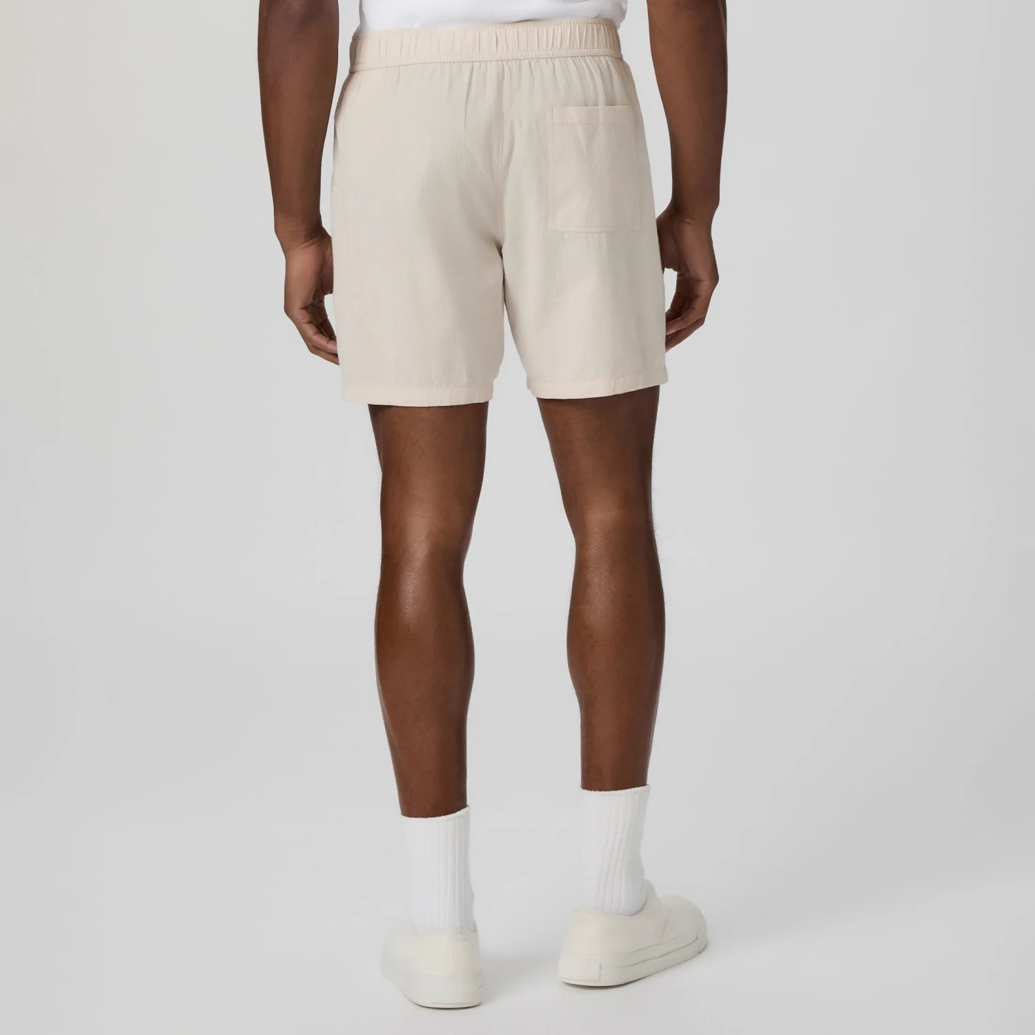 Atlantic Fog (Beige) Cotton-Stretch Seersucker Teague Shorts - PAIGE 6 Atlantic Fog (Beige) Cotton-Stretch Seersucker Teague Shorts - PAIGE - Image 4