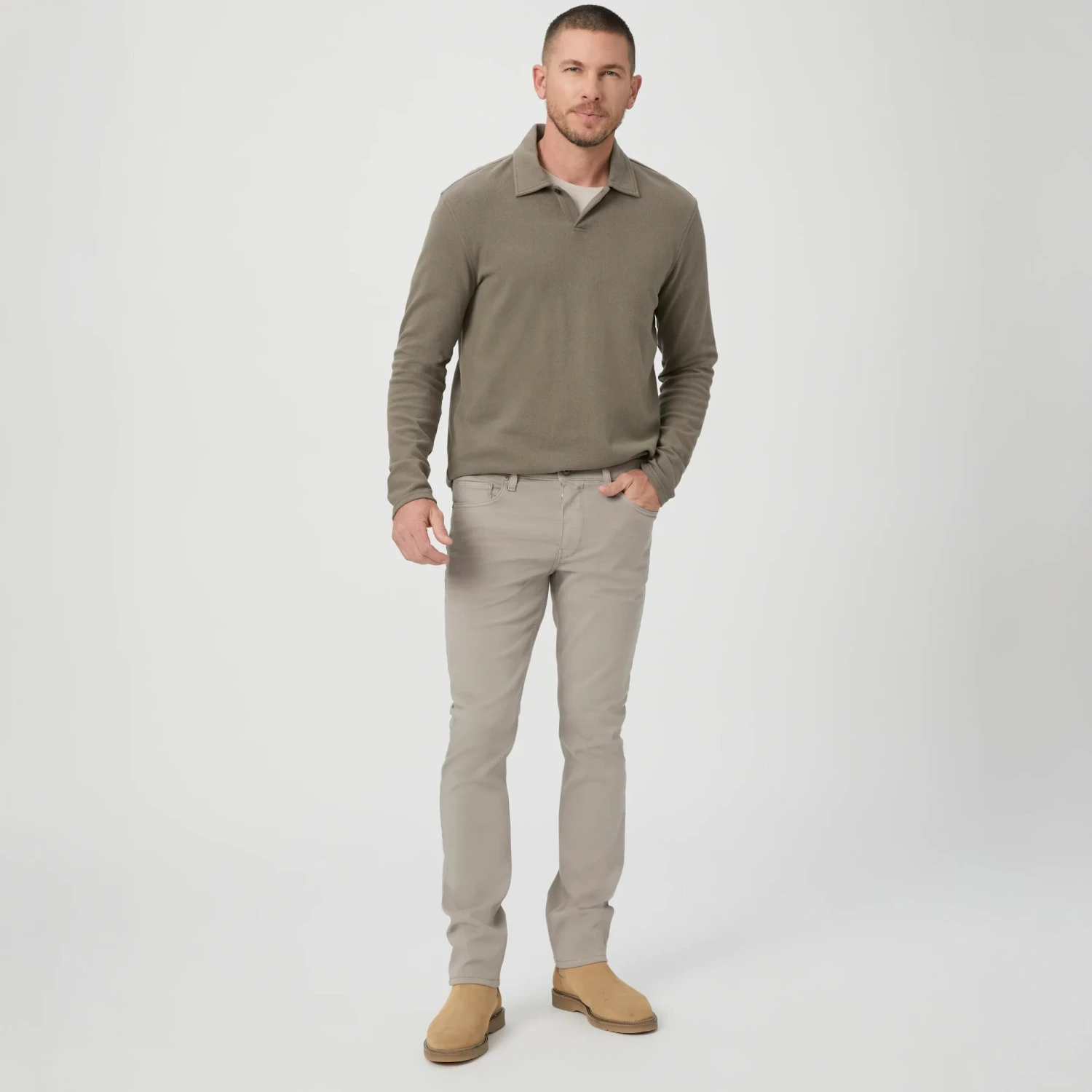 Lennox - Silver Pearl - Slim Fit Five Pocket Jean - PAIGE 5 Lennox - Silver Pearl - Slim Fit Five Pocket Jean - PAIGE - Image 3