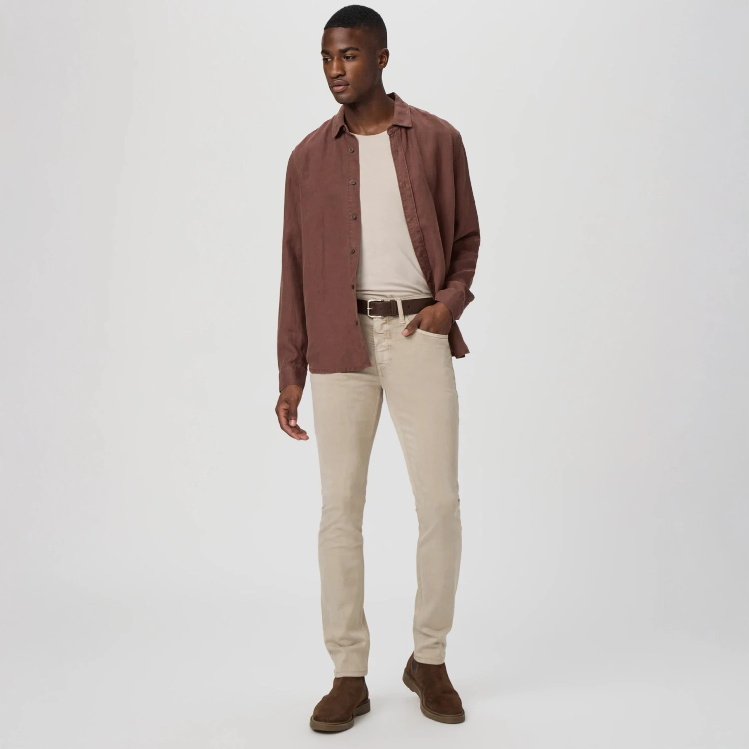 Lennox - Vintage Moroccan Clay (Beige) - Slim Fit Transcend Jeans - PAIGE 3 Lennox - Vintage Moroccan Clay (Beige) - Slim Fit Transcend Jeans - PAIGE