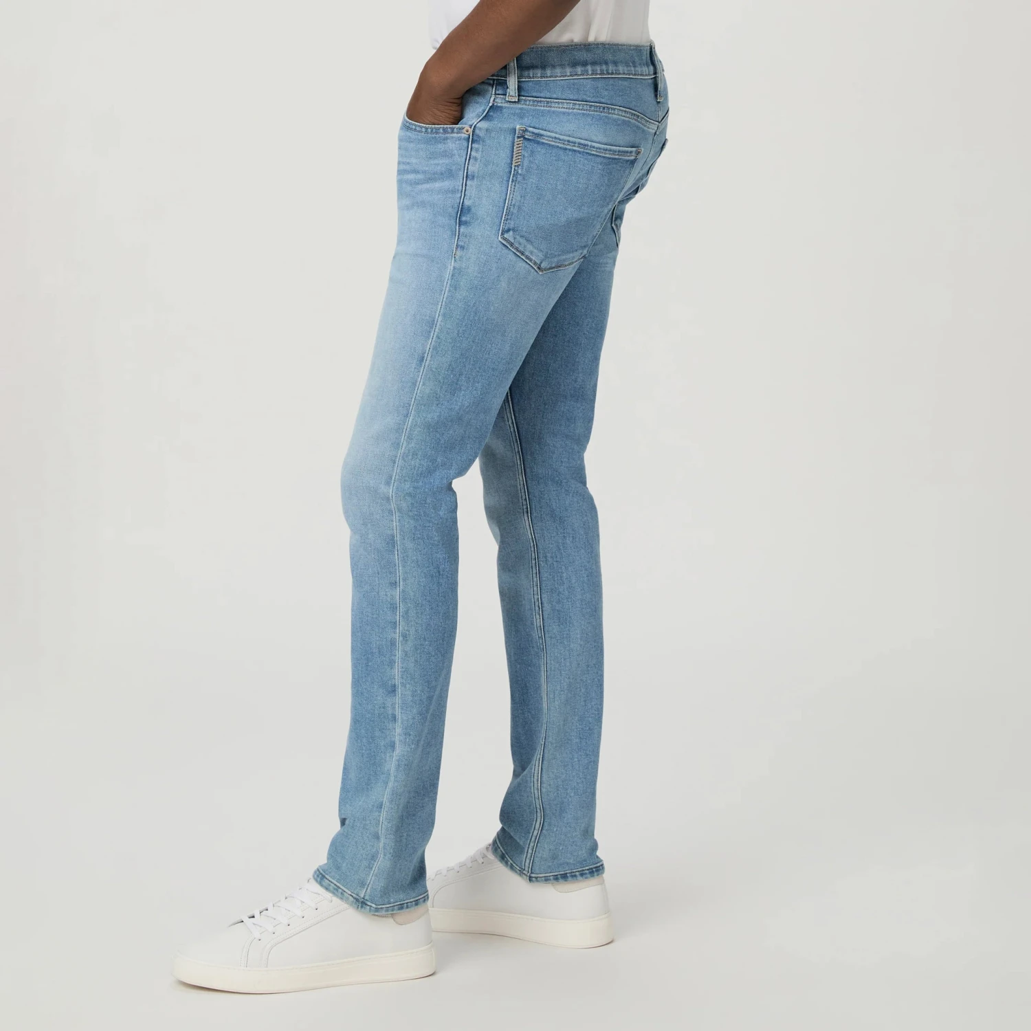 Lennox - Emberton - Blue Light Wash Slim Fit Vintage Transcend Jeans - PAIGE 6 Lennox - Emberton - Blue Light Wash Slim Fit Vintage Transcend Jeans - PAIGE - Image 4