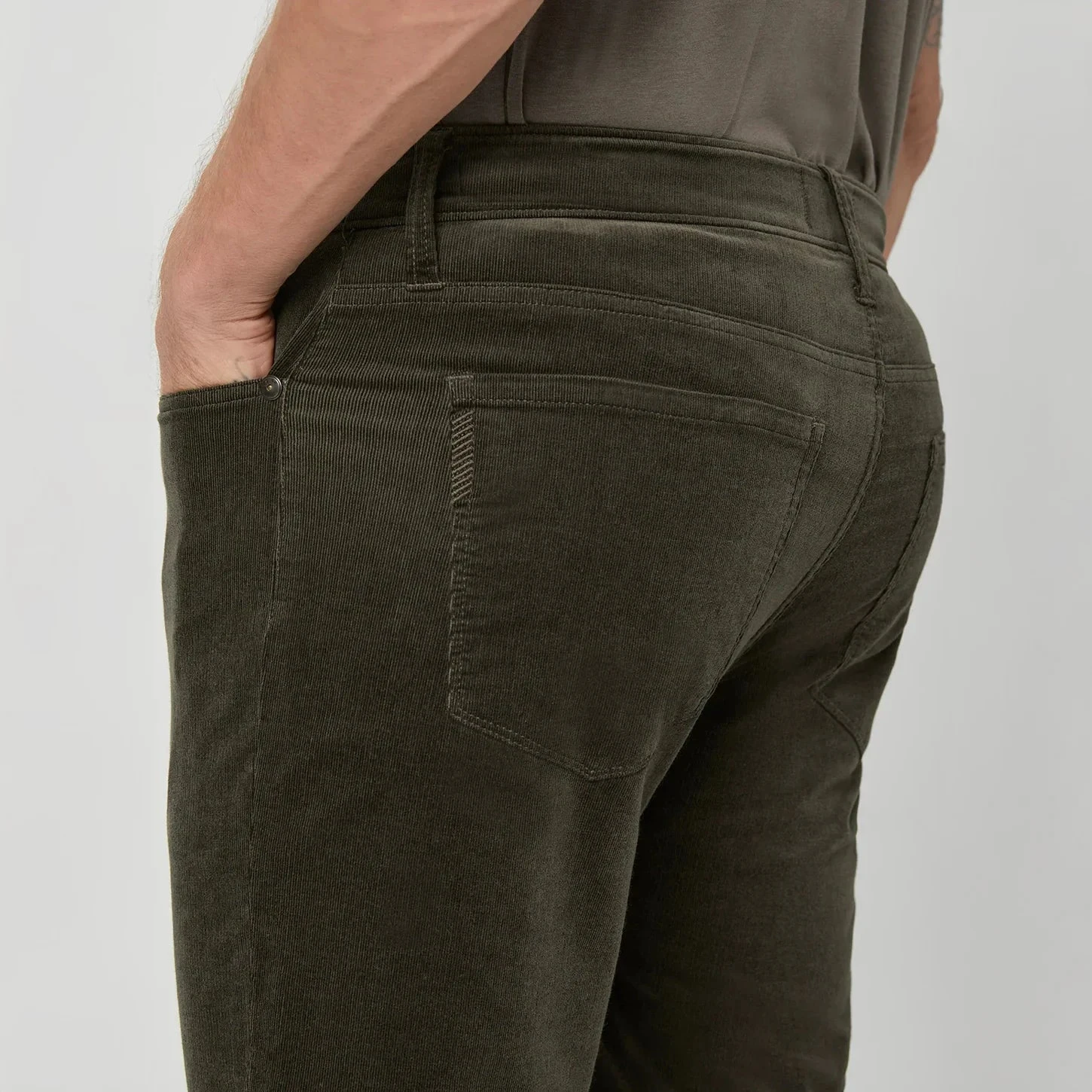 Shaded Glen (Green) Corduroy – Lennox Slim Fit Jeans - PAIGE 6 Shaded Glen (Green) Corduroy – Lennox Slim Fit Jeans - PAIGE - Image 4