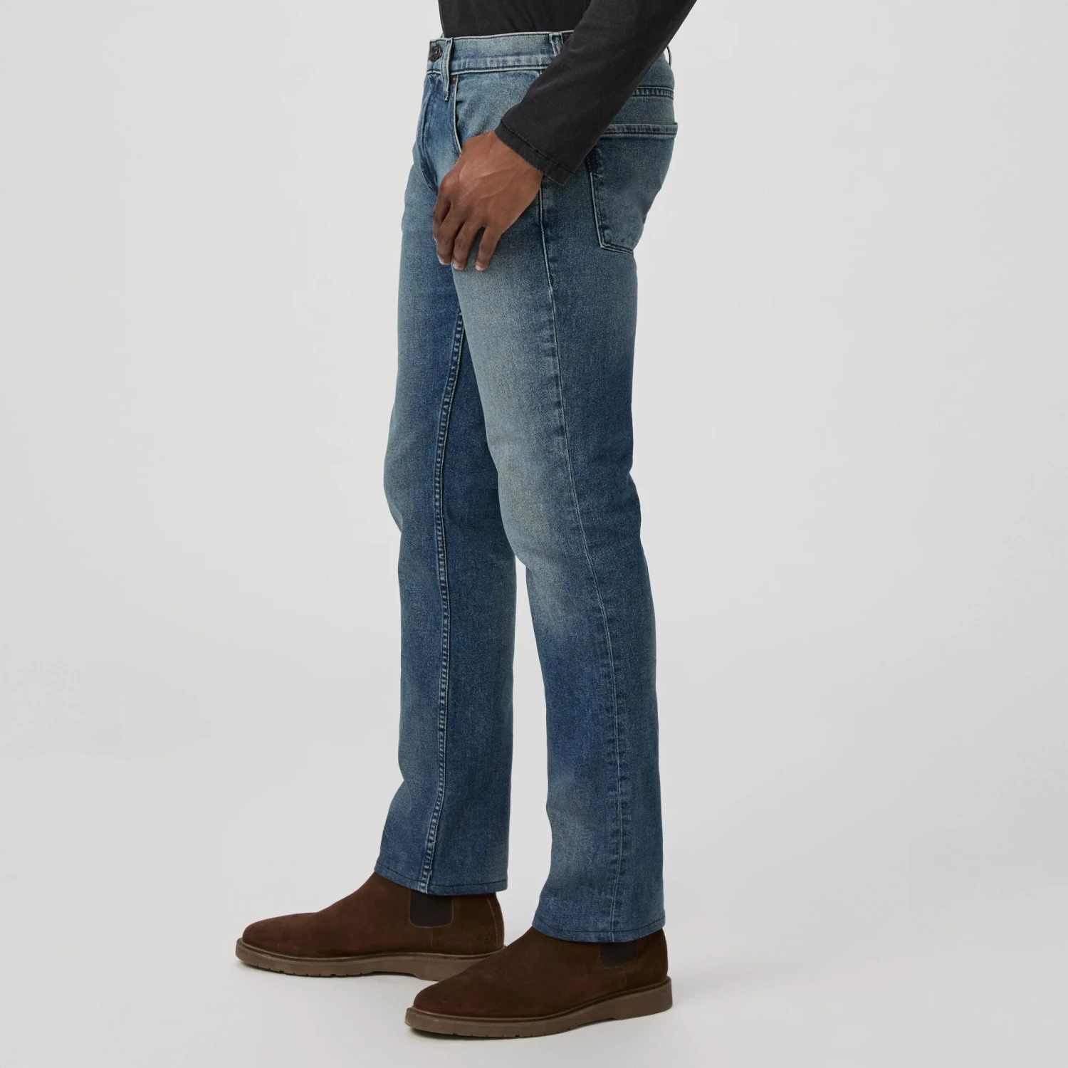 Lennox - Cheo - Slim Fit Five Pocket Blue Stone Wash Heritage Jean - PAIGE 5 Lennox - Cheo - Slim Fit Five Pocket Blue Stone Wash Heritage Jean - PAIGE - Image 3