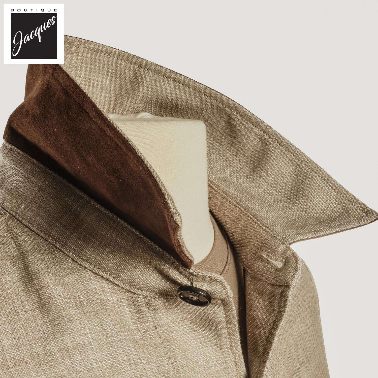 Oatmeal Linen Wool Field Jacket - MANTO 4 Oatmeal Linen Wool Field Jacket - MANTO - Image 2