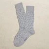 Silver Gray Polka Dot Pima Cotton Mid-Calf Socks - Marcoliani 2 Silver Gray Polka Dot Pima Cotton Mid-Calf Socks - Marcoliani -ETON Store MAR2776T 303