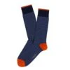Navy / Blue Palio Stripe Pima Cotton Mid-Calf Sock - Marcoliani