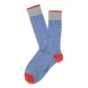 Flannel Gray & Turquoise Palio Stripe Pima Cotton Mid-Calf Sock - Marcoliani 1 Flannel Gray & Turquoise Palio Stripe Pima Cotton Mid-Calf Sock - Marcoliani -ETON Store MAR3231T Z72 1