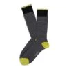 Black / Flannel Palio Stripe Pima Cotton Mid-Calf Sock - Marcoliani 2 Black / Flannel Palio Stripe Pima Cotton Mid-Calf Sock - Marcoliani -ETON Store MAR3231T Z90 1