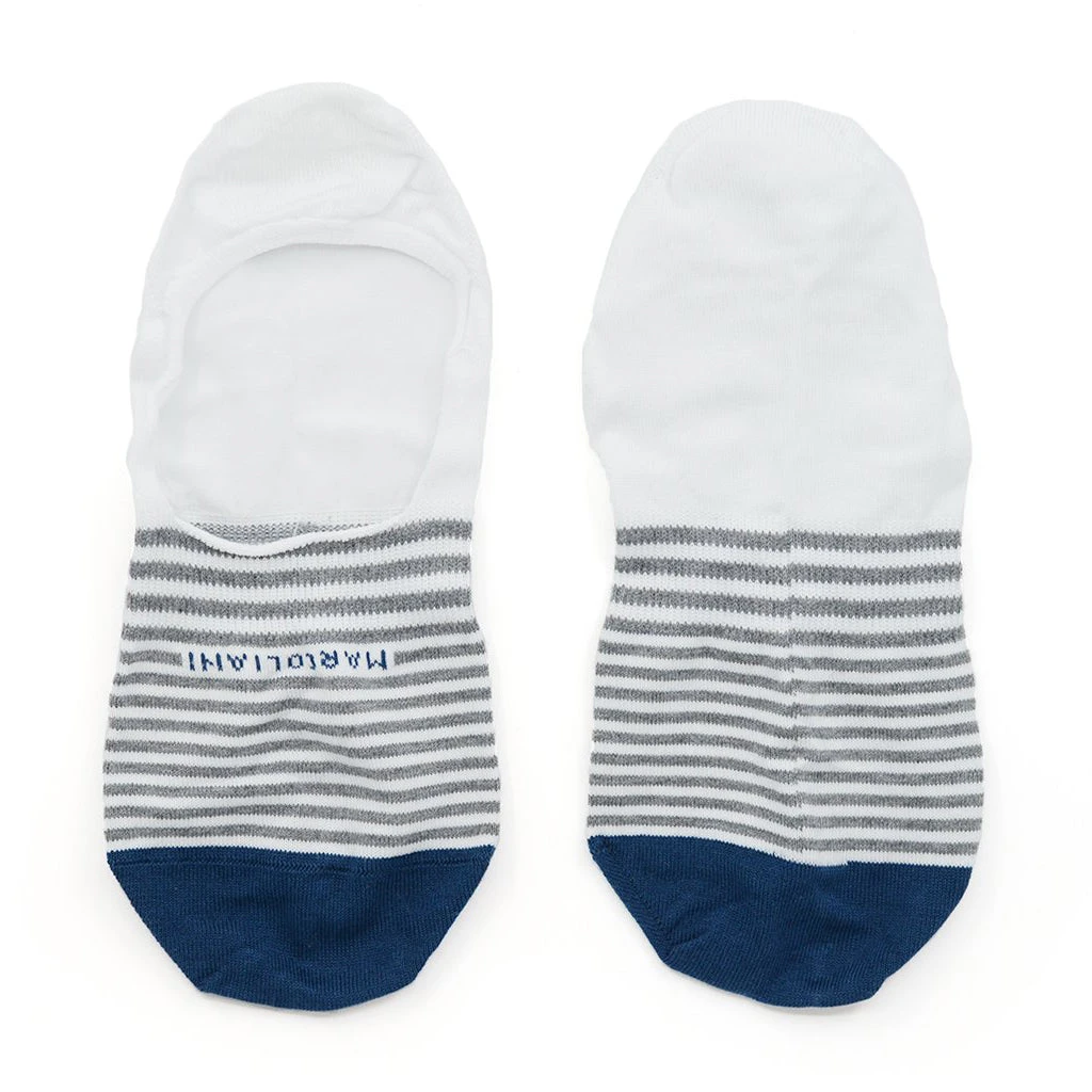 White Stripe Invisible Touch No-Show Socks - Marcoliani 5 White Stripe Invisible Touch No-Show Socks - Marcoliani - Image 3