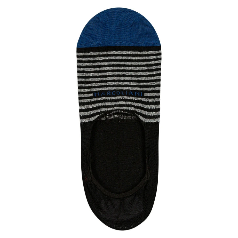 Black Stripe Invisible Touch No-Show Socks - Marcoliani 3 Black Stripe Invisible Touch No-Show Socks - Marcoliani