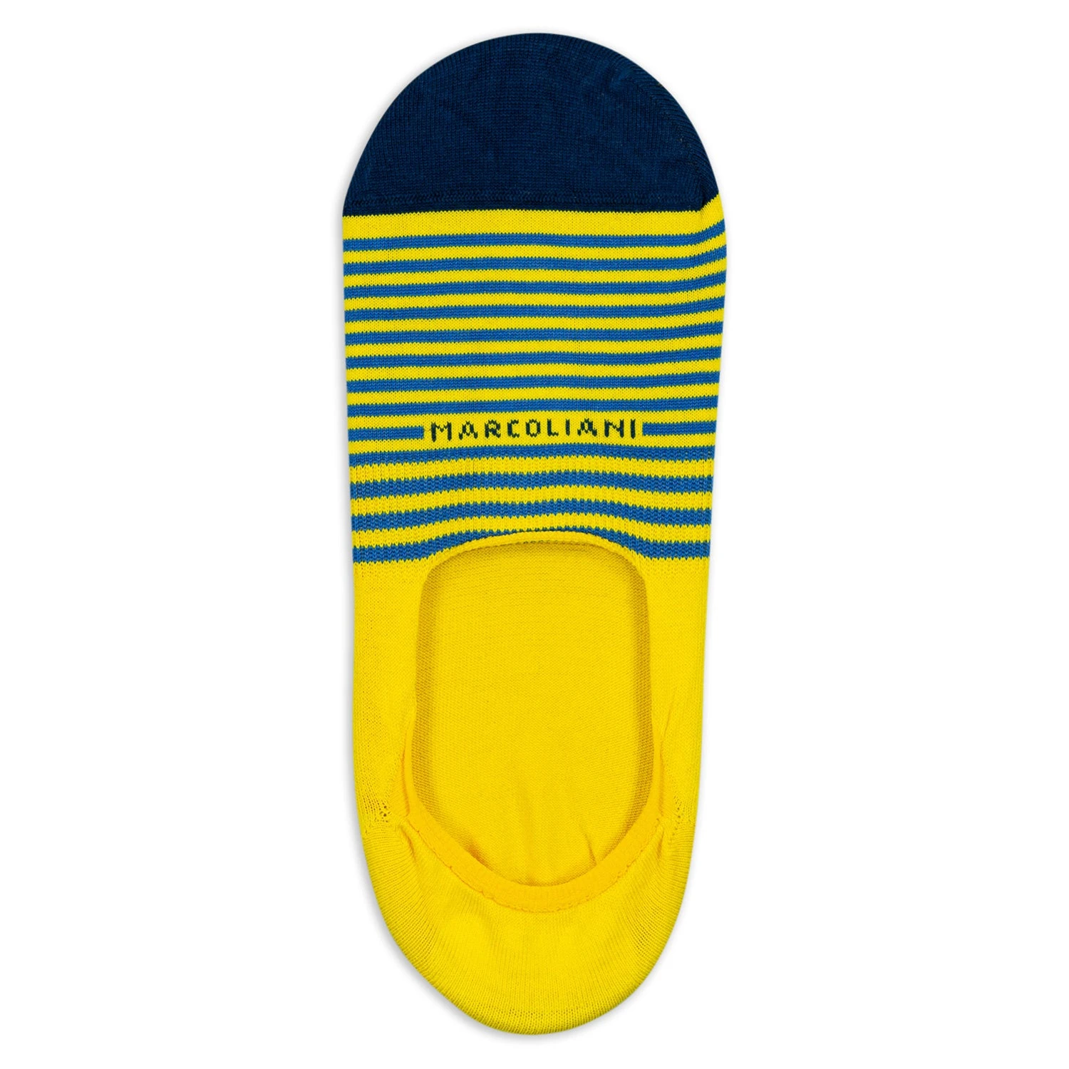 Lemon Yellow Striped Invisible Touch Cotton No-Show Socks - Marcoliani 3 Lemon Yellow Striped Invisible Touch Cotton No-Show Socks - Marcoliani