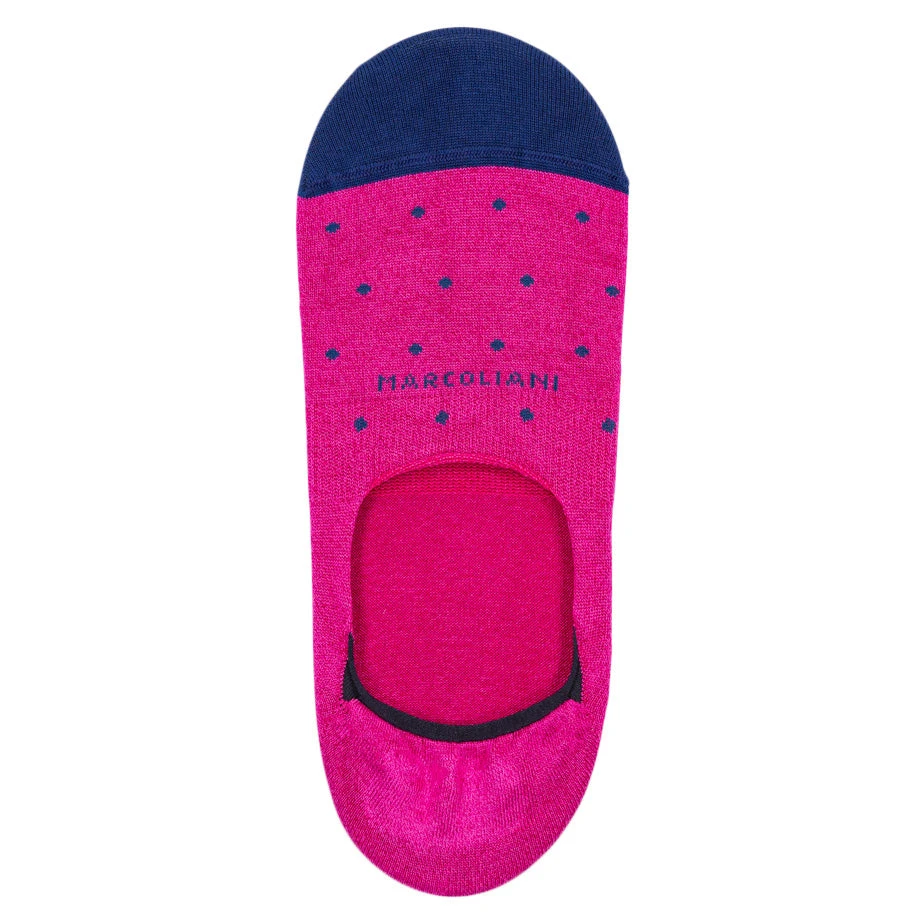 Raspberry Polka Dot Invisible Touch No-Show Socks - Marcoliani 3 Raspberry Polka Dot Invisible Touch No-Show Socks - Marcoliani