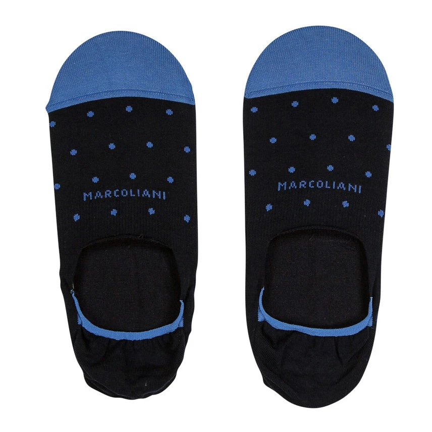 Navy Polka Dot Invisible Touch No-Show Socks - Marcoliani 3 Navy Polka Dot Invisible Touch No-Show Socks - Marcoliani