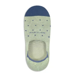 Sage Green Polka Dot Invisible Touch No-Show Socks - Marcoliani