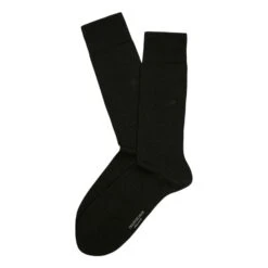Black Pima Cotton Mid-Calf Sock - Marcoliani