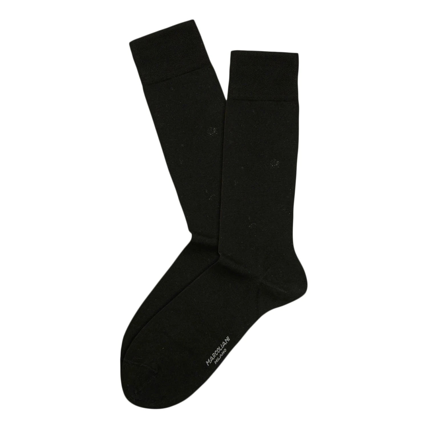 Black Pima Cotton Mid-Calf Sock - Marcoliani 3 Black Pima Cotton Mid-Calf Sock - Marcoliani