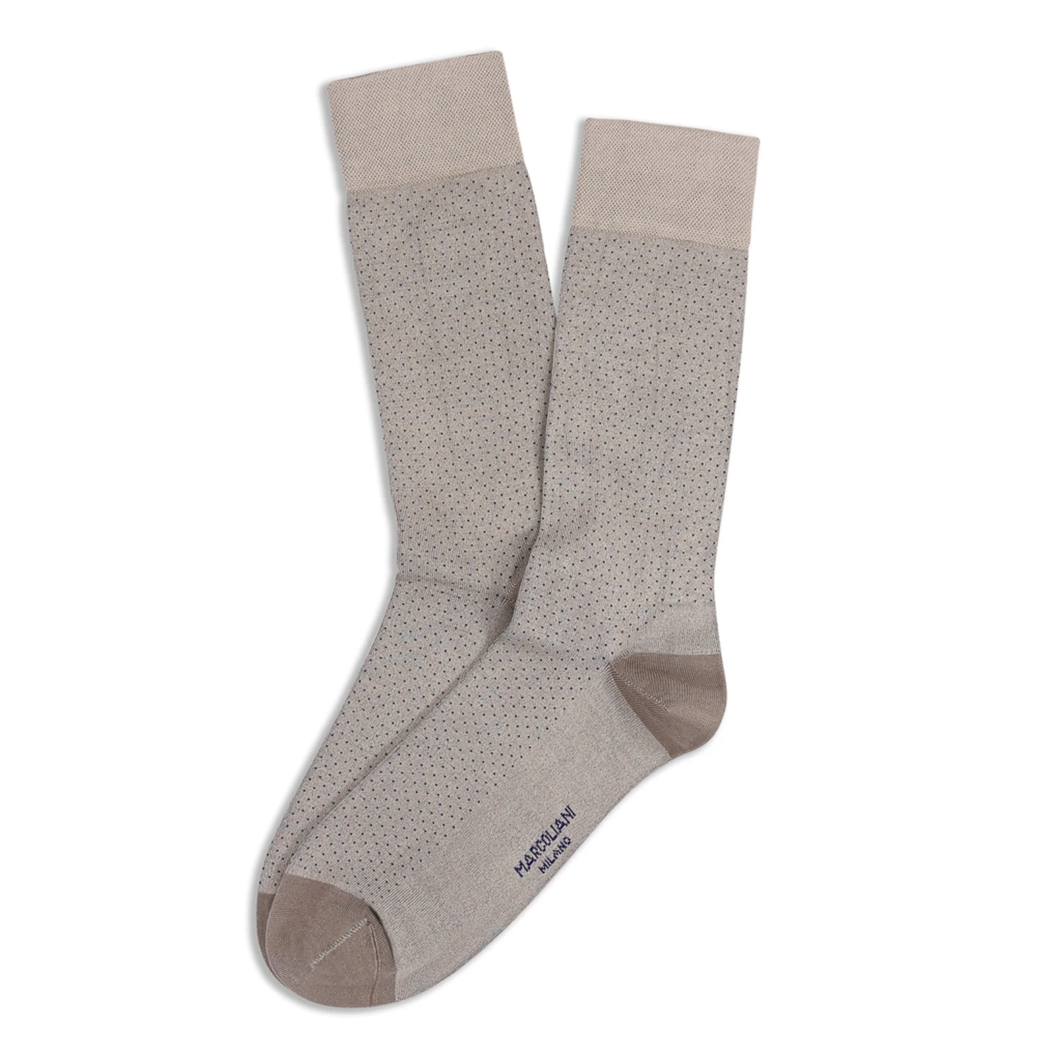 Beige Fresh Of Modal Micro Pindot Mid-Calf Socks - Marcoliani 3 Beige Fresh Of Modal Micro Pindot Mid-Calf Socks - Marcoliani