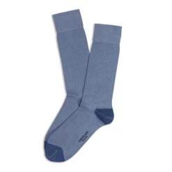 Light Blue Denim Fresh Of Modal Micro Pindot Mid-Calf Socks - Marcoliani