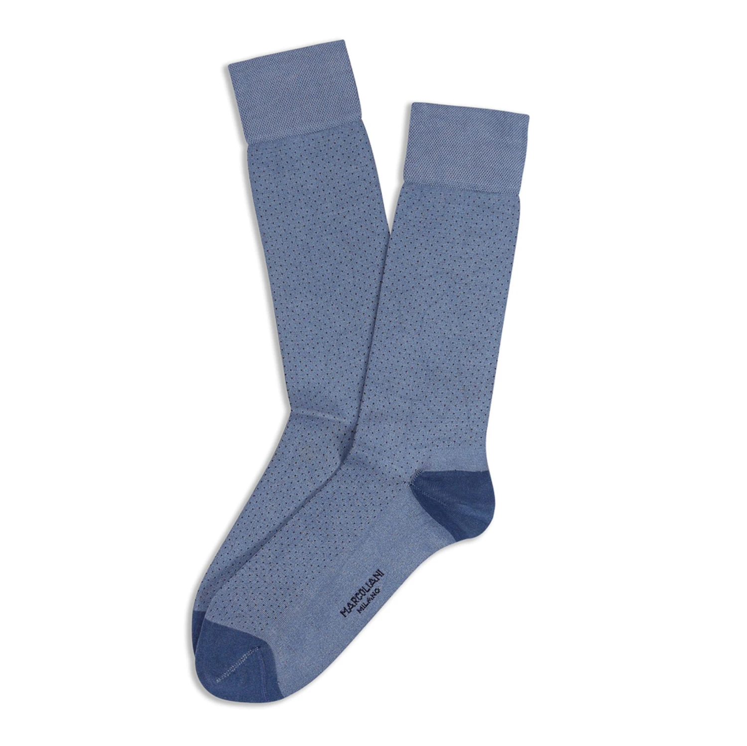 Light Blue Denim Fresh Of Modal Micro Pindot Mid-Calf Socks - Marcoliani 3 Light Blue Denim Fresh Of Modal Micro Pindot Mid-Calf Socks - Marcoliani