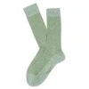 Sage Green Linen-Blend Piqué Textured Mid-Calf Socks - Marcoliani