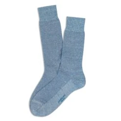 Petrol Green Linen-Blend Piqué Textured Mid-Calf Socks - Marcoliani