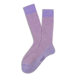 Lavender Linen-Blend Piqué Textured Mid-Calf Socks - Marcoliani