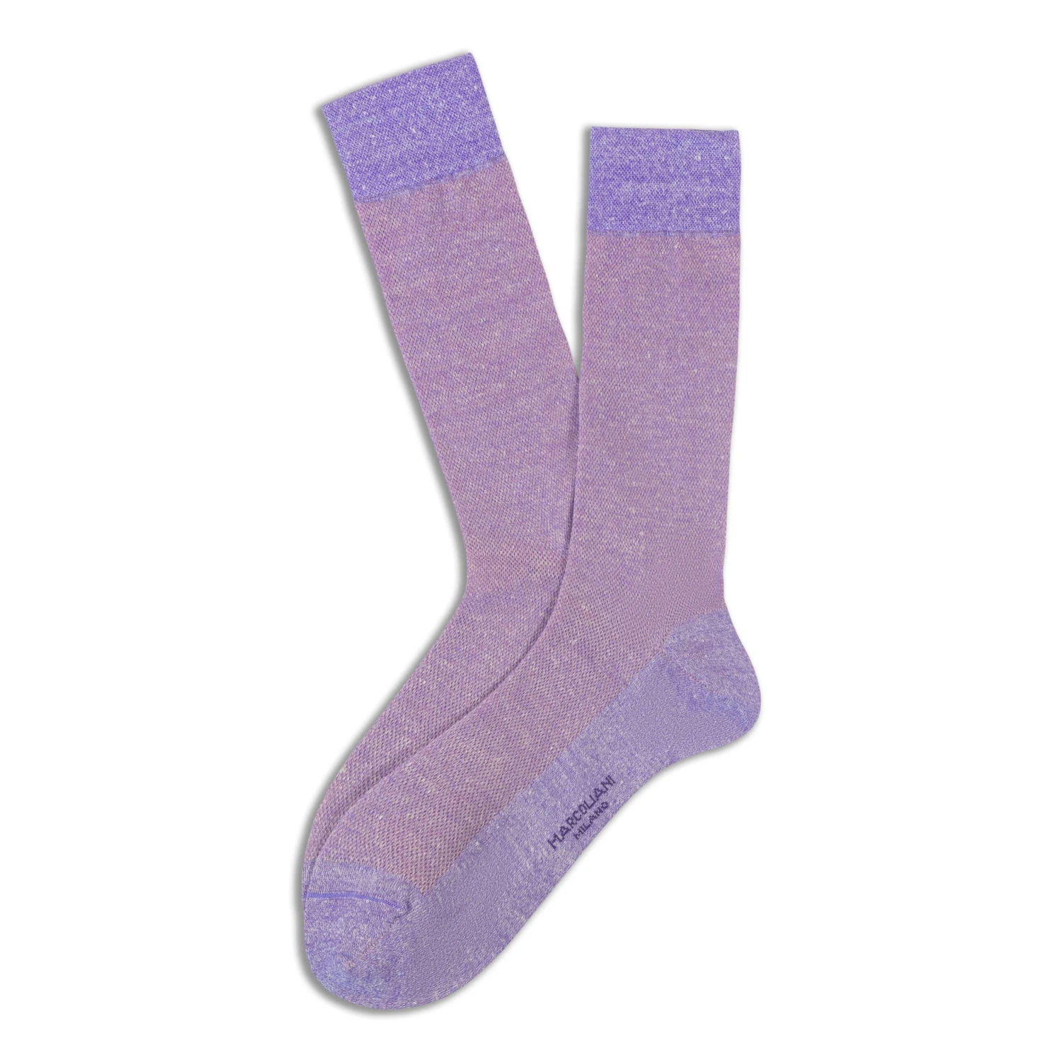 Lavender Linen-Blend Piqué Textured Mid-Calf Socks - Marcoliani 3 Lavender Linen-Blend Piqué Textured Mid-Calf Socks - Marcoliani