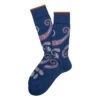 Royal Blue Delhi Paisley Pima Cotton Mid-Calf Socks - Marcoliani
