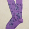 Lavender Jali Paisley Pima Cotton Mid-Calf Socks - Marcoliani 1 Lavender Jali Paisley Pima Cotton Mid-Calf Socks - Marcoliani -ETON Store MAR4546T 054