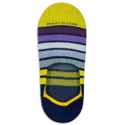 Sunrise Blue Bellagio Stripe Pima Cotton Invisible Touch No-Show Socks - Marcoliani
