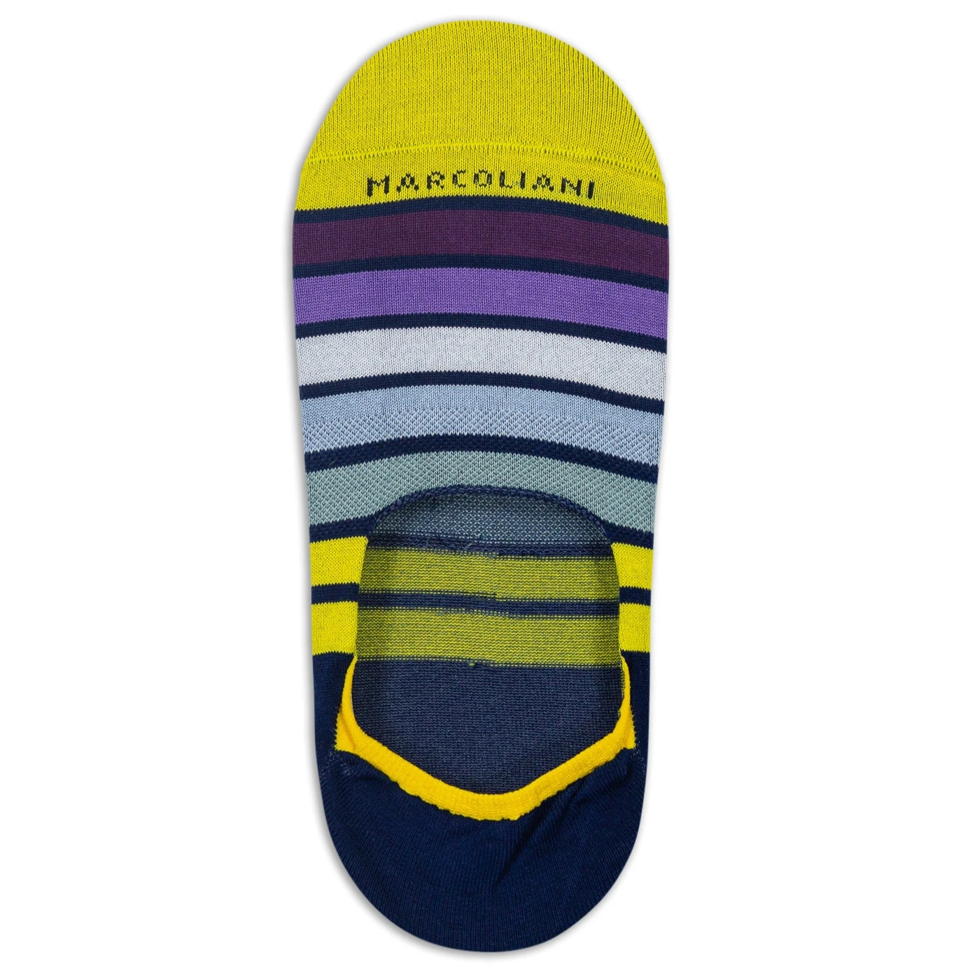 Sunrise Blue Bellagio Stripe Pima Cotton Invisible Touch No-Show Socks - Marcoliani 3 Sunrise Blue Bellagio Stripe Pima Cotton Invisible Touch No-Show Socks - Marcoliani