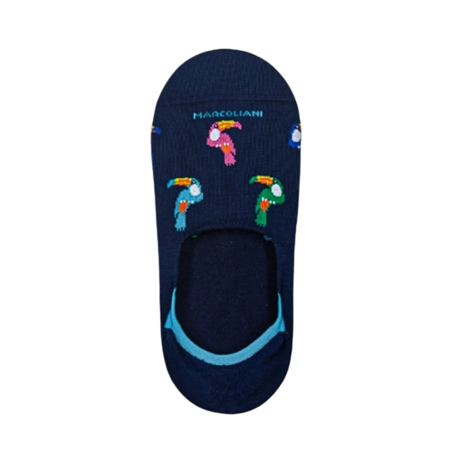 Royal Blue Toucan Invisible Touch No-Show Socks - Marcoliani 3 Royal Blue Toucan Invisible Touch No-Show Socks - Marcoliani