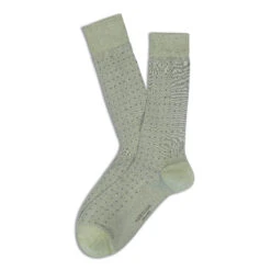 Sage Green Fresh Of Modal Micro Dots Mid-Calf Socks - Marcoliani