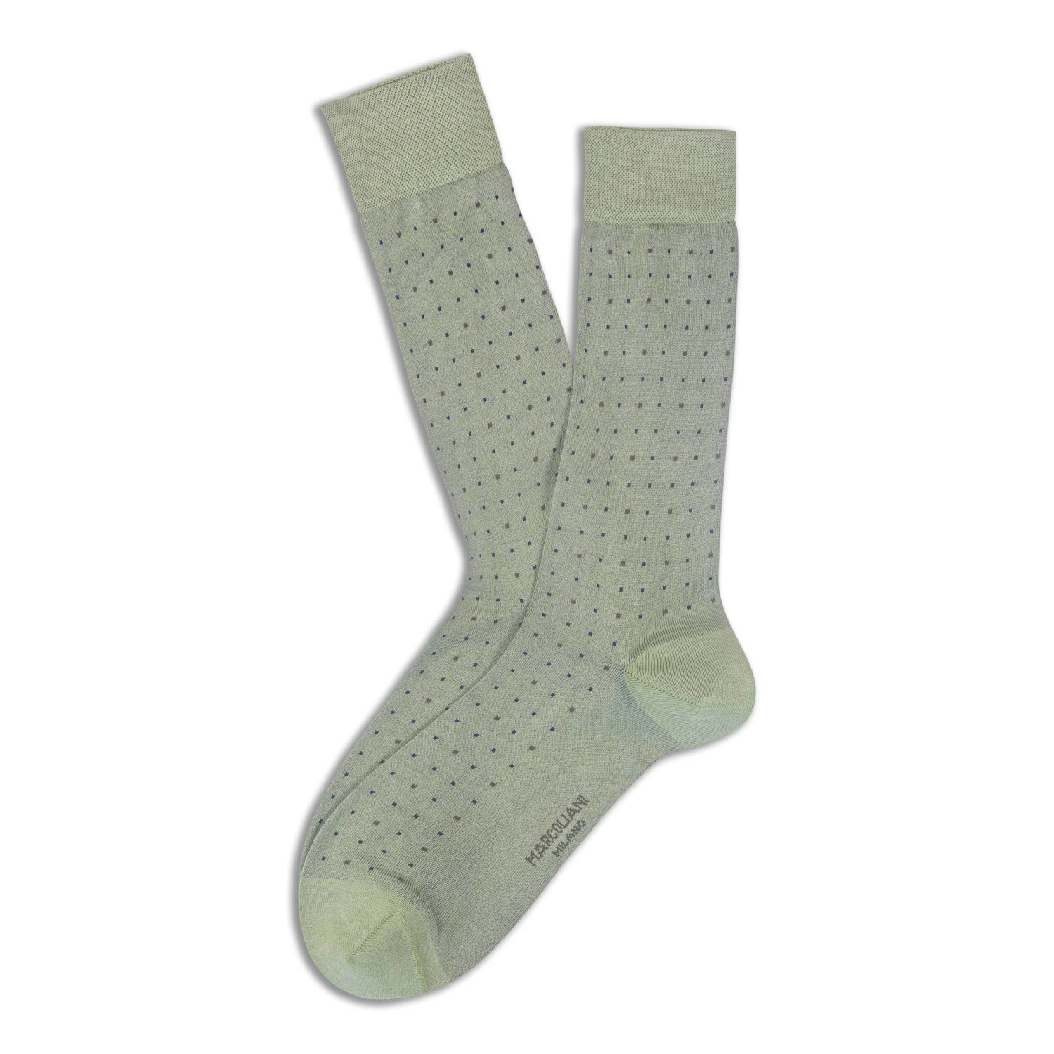 Sage Green Fresh Of Modal Micro Dots Mid-Calf Socks - Marcoliani 3 Sage Green Fresh Of Modal Micro Dots Mid-Calf Socks - Marcoliani