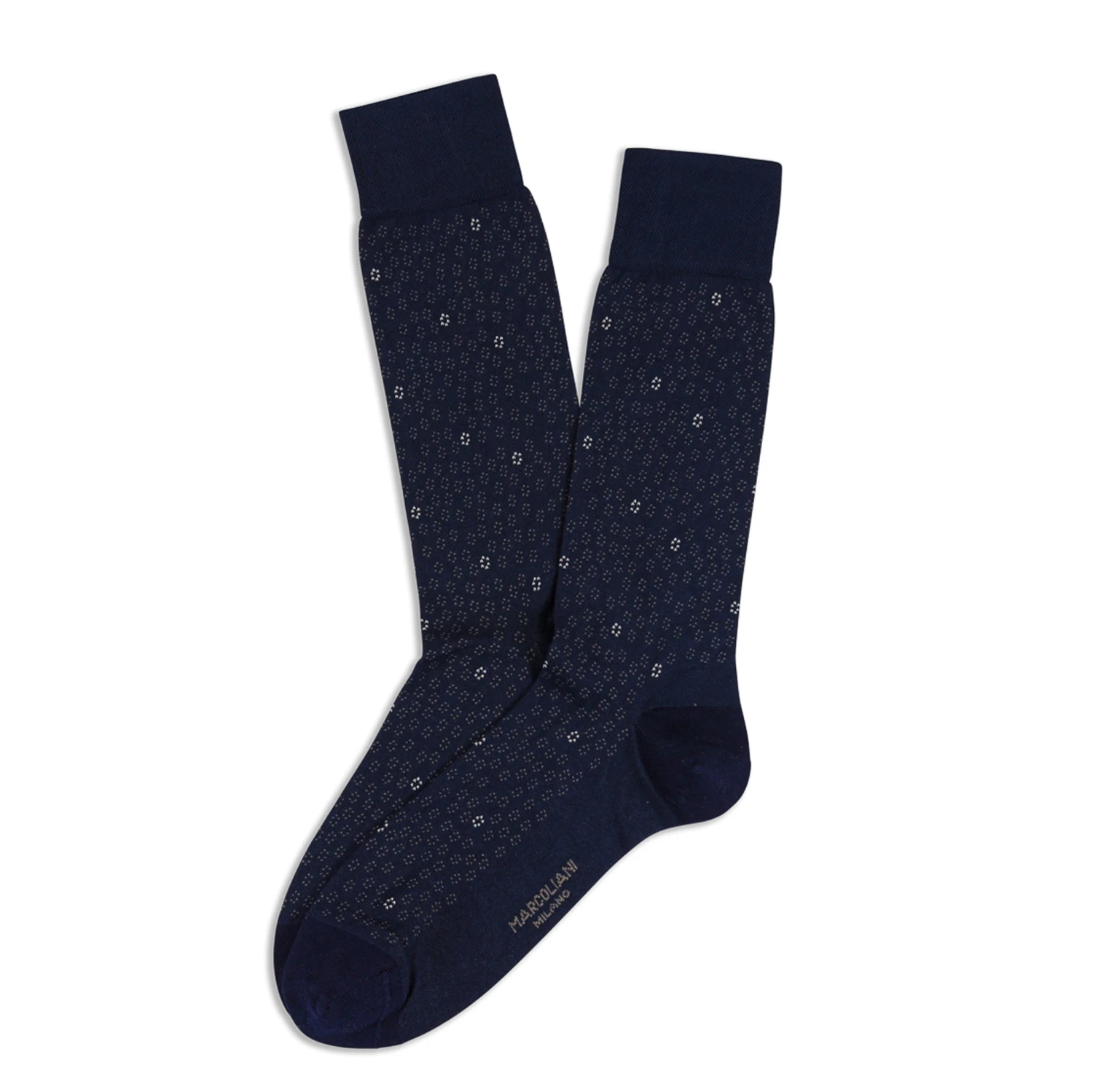 Navy Fresh Of Modal Micro Flowers Mid-Calf Socks - Marcoliani 3 Navy Fresh Of Modal Micro Flowers Mid-Calf Socks - Marcoliani