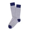 Ice Gray Lisle Micro Stripe Pima Cotton Mid-Calf Socks - Marcoliani 1 Ice Gray Lisle Micro Stripe Pima Cotton Mid-Calf Socks - Marcoliani -ETON Store MAR4620T 209 1
