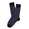 Navy / White Lisle Micro Stripe Pima Cotton Mid-Calf Socks - Marcoliani 2 Navy / White Lisle Micro Stripe Pima Cotton Mid-Calf Socks - Marcoliani -ETON Store MAR4620T Y22 1