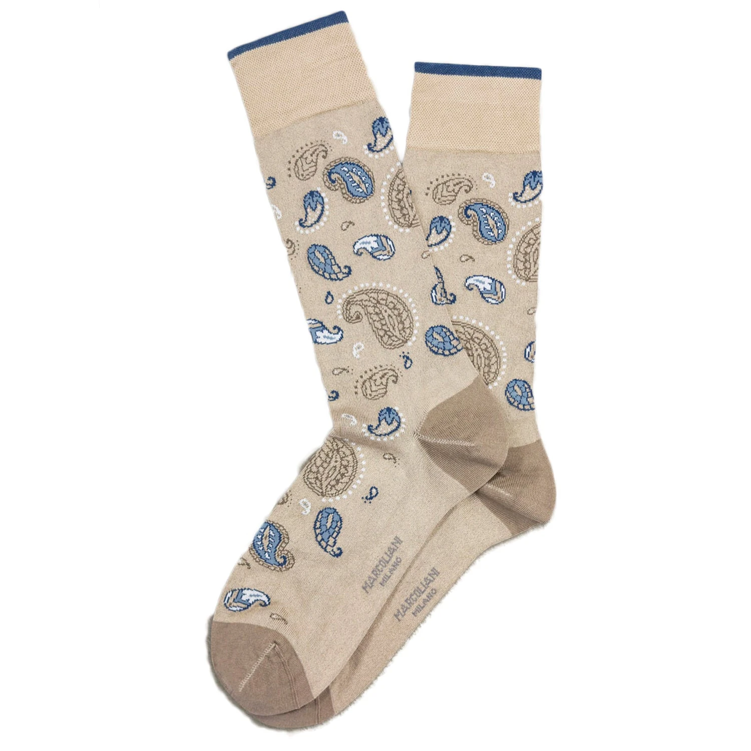 Beige Fresh Of Modal Kerala Paisley Mid-Calf Socks - Marcoliani 3 Beige Fresh Of Modal Kerala Paisley Mid-Calf Socks - Marcoliani