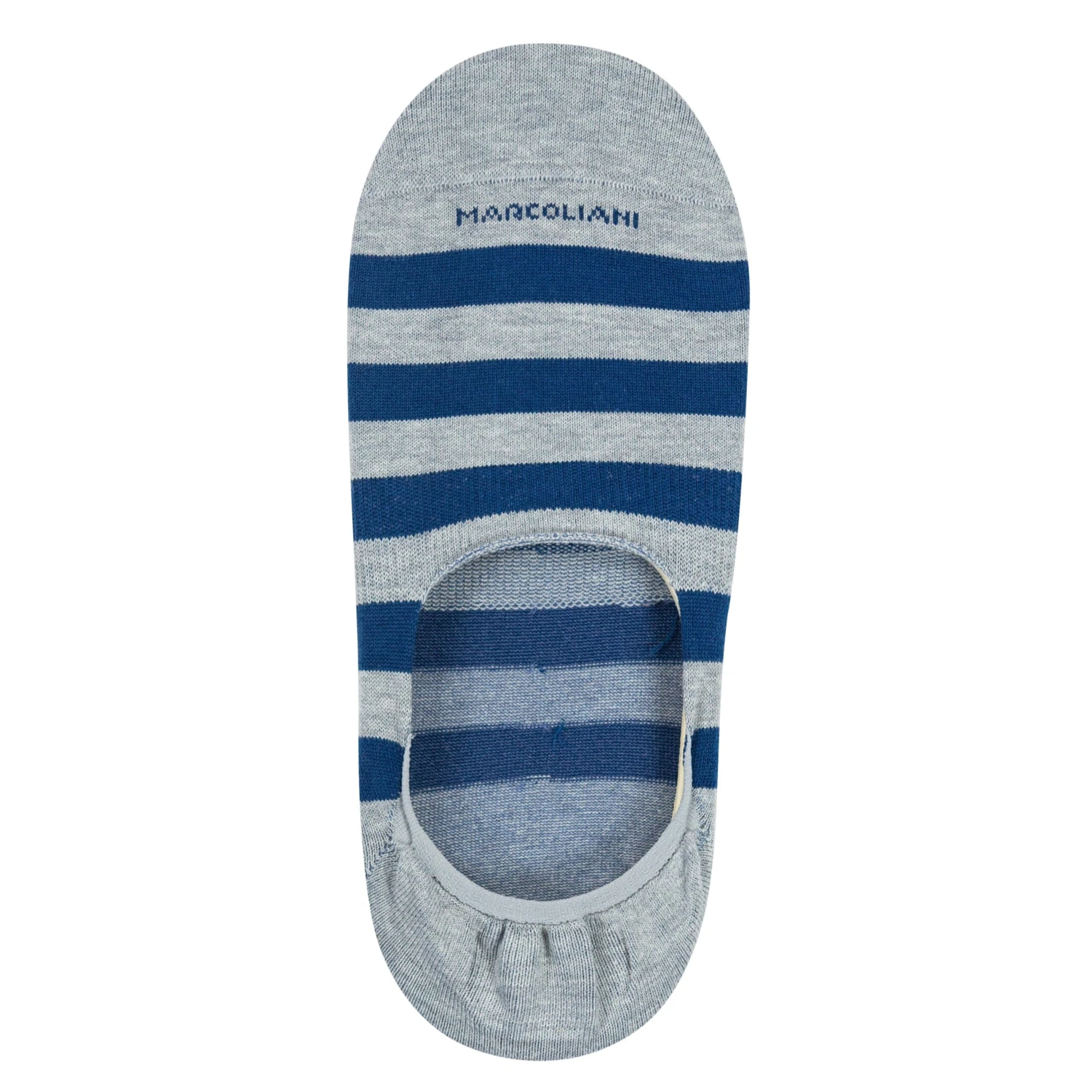 Silver Gray Gondola Stripe Pima Cotton Invisible Touch No-Show Socks - Marcoliani 3 Silver Gray Gondola Stripe Pima Cotton Invisible Touch No-Show Socks - Marcoliani