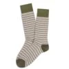 Beige Fresh Of Modal Twin Stripes Mid-Calf Socks - Marcoliani