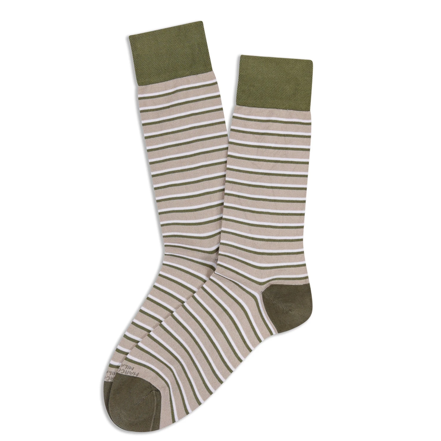 Beige Fresh Of Modal Twin Stripes Mid-Calf Socks - Marcoliani 3 Beige Fresh Of Modal Twin Stripes Mid-Calf Socks - Marcoliani