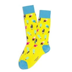 Lemon Yellow Ice-Cream Pima Cotton Mid-Calf Sock - Marcoliani