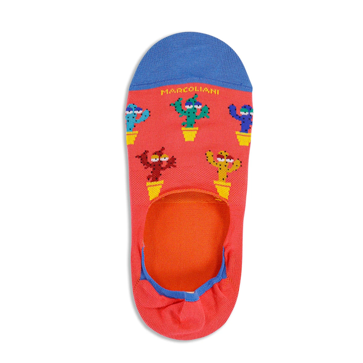 Coral Cactus Pima Cotton Invisible Touch No-Show Socks - Marcoliani 3 Coral Cactus Pima Cotton Invisible Touch No-Show Socks - Marcoliani